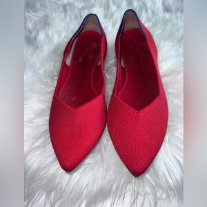 Rothy’s The Point Womens Size 10 US Flame Pointed Toe Slip On Ballet Flat Red
